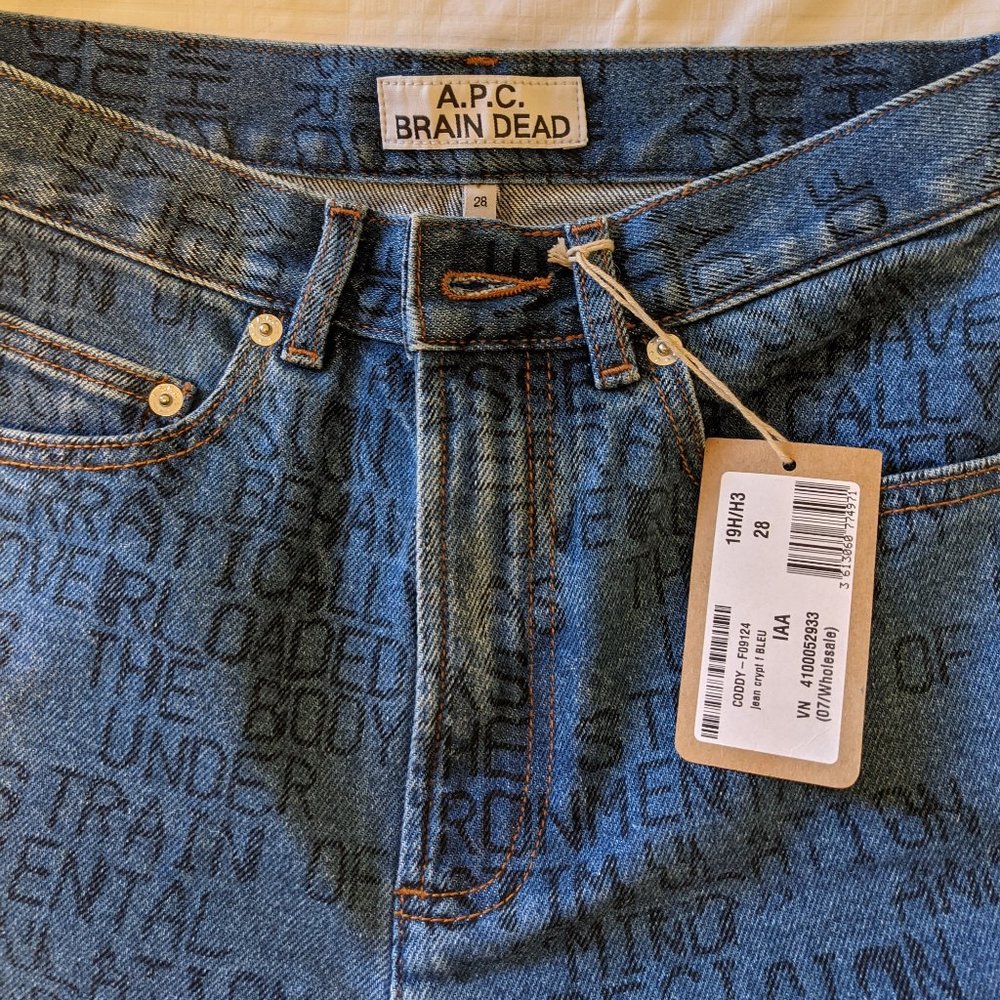 CRYPT JAPANESE DENIM JEANS A.P.C. X BRAIN DEAD